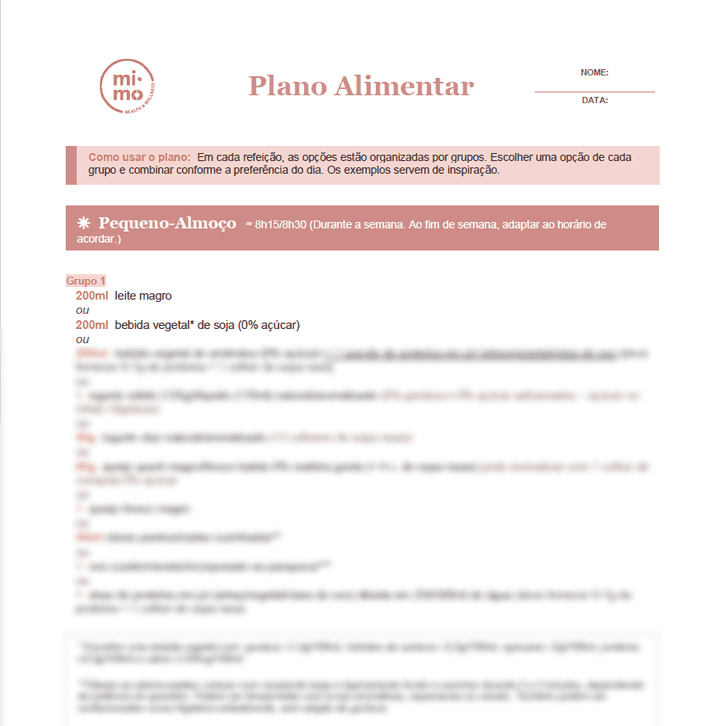 Plano alimentar